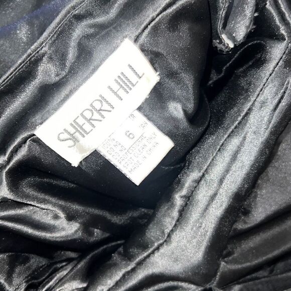 Sherri Hill Black Short Dress A-Line Cut-Outs Illusion Neck Lace sz 6 READ HOCO - Picture 6 of 13